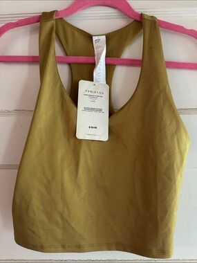 Fabletics gold Racerback Cropped Sports Bra